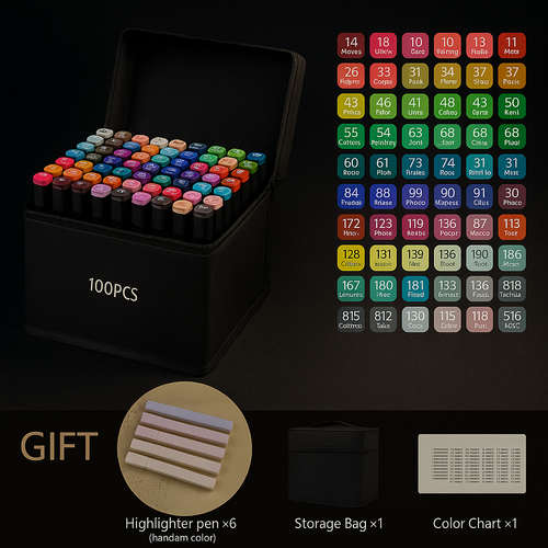 Art Marker Set with Dual Tips 100pc