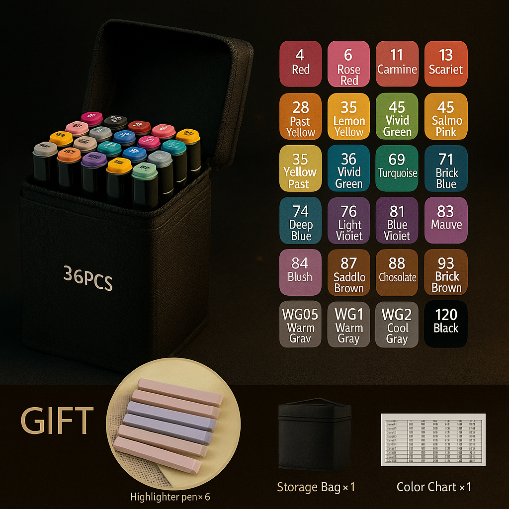 Art Marker Set with Dual Tips 36pc