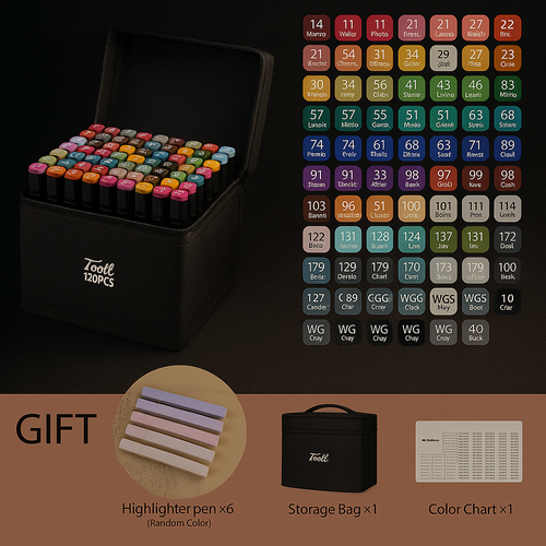 Art Marker Set with Dual Tips 120pc